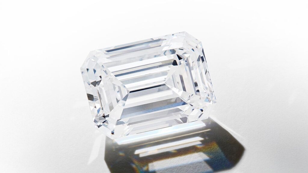 Unmounted emerald-cut diamond at Sotheby's image